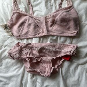 LaceyLinen 100% Linen bra and underwear set 80E (euro bra size)